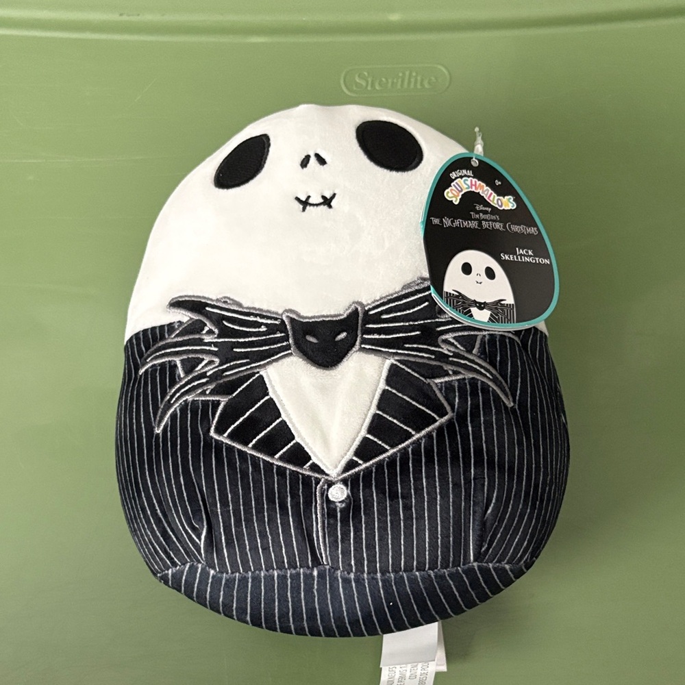 Small Disney Squishmallow Jack Skellington Plush Costume - White & Black